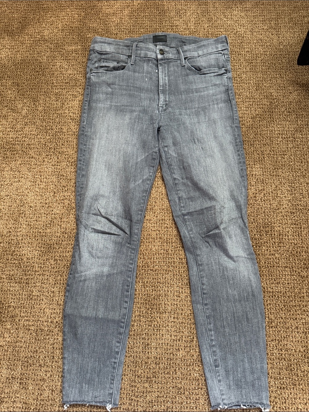 MOTHER Women’s Skinny Jeans in Faded Gray Wash